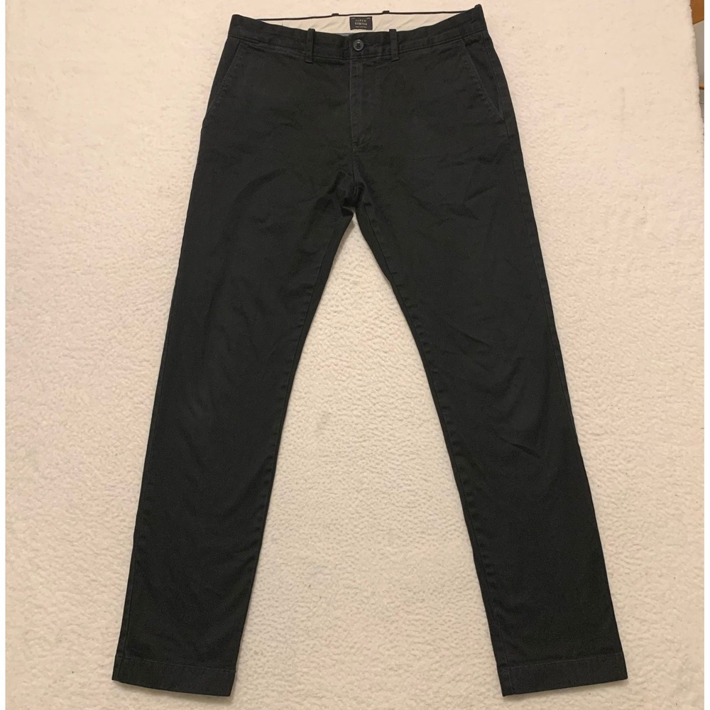 J.Crew 484 Slim Fit Stretch Chino Pants Mens 32x32 (FITS 33x31) Zipper Black